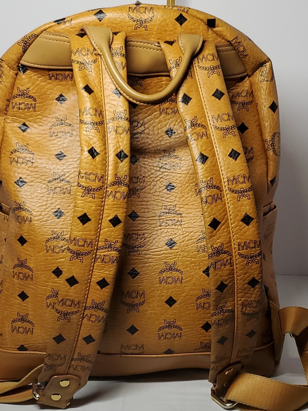 Authentic MCM Cognac Logo Monogram Backpack-Large - Picture 4 of 16